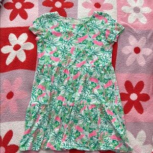 Lilly Pulitzer Green Ruffled Sundress with Flutter Sleeves